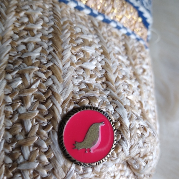 Sakroots Handbag Purse Straw and Fabric with Keychain EUC - Picture 8 of 9